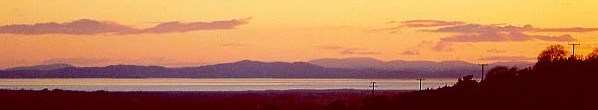 Sunset looking north over the Solway to the Scottish hills